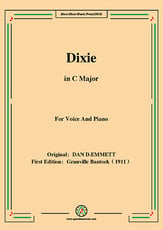 Dixie, in C Major Vocal Solo & Collections sheet music cover